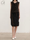 BASERANGE Swivel Skirt Comfortable France BAS-SKTU-PO-SP25-HH BLACK(YELLOW)